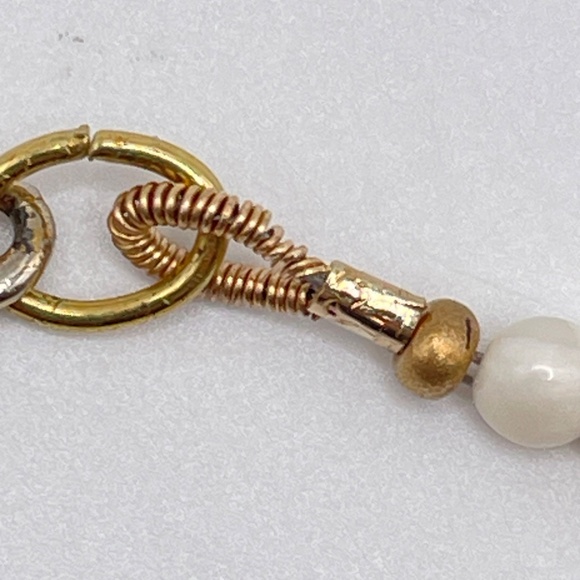 Statement Necklace Natural Shell Freshwater Pearl Czech Glass - Picture 11 of 16